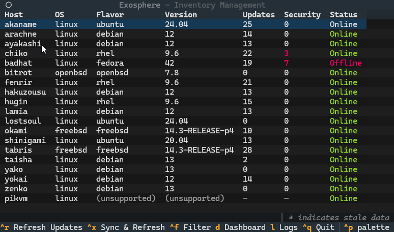 Example of Exosphere TUI Inventory